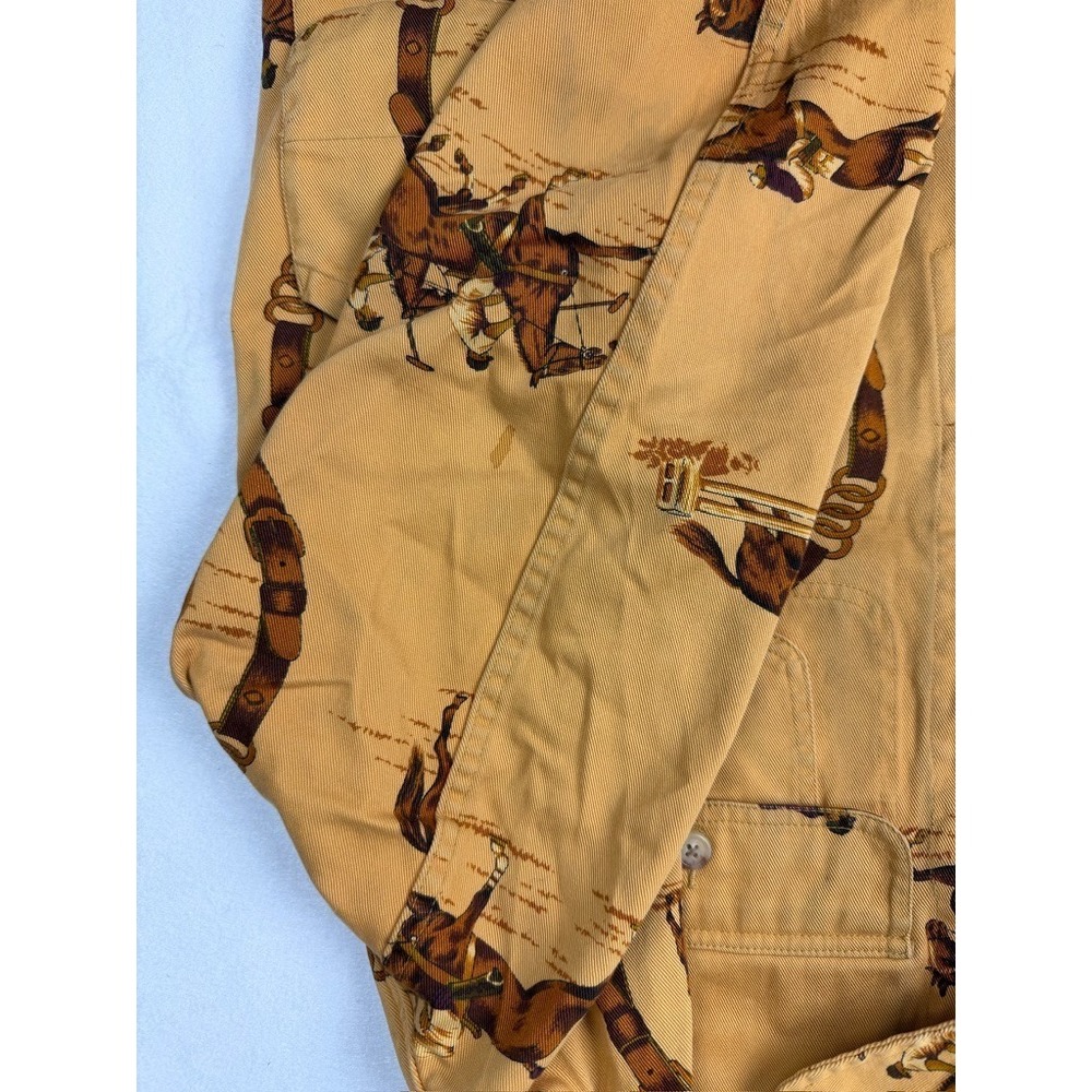 Vintage Ralph Lauren Polo Equestrian Print Chore Jacket Tan M - READ - Picture 11 of 16